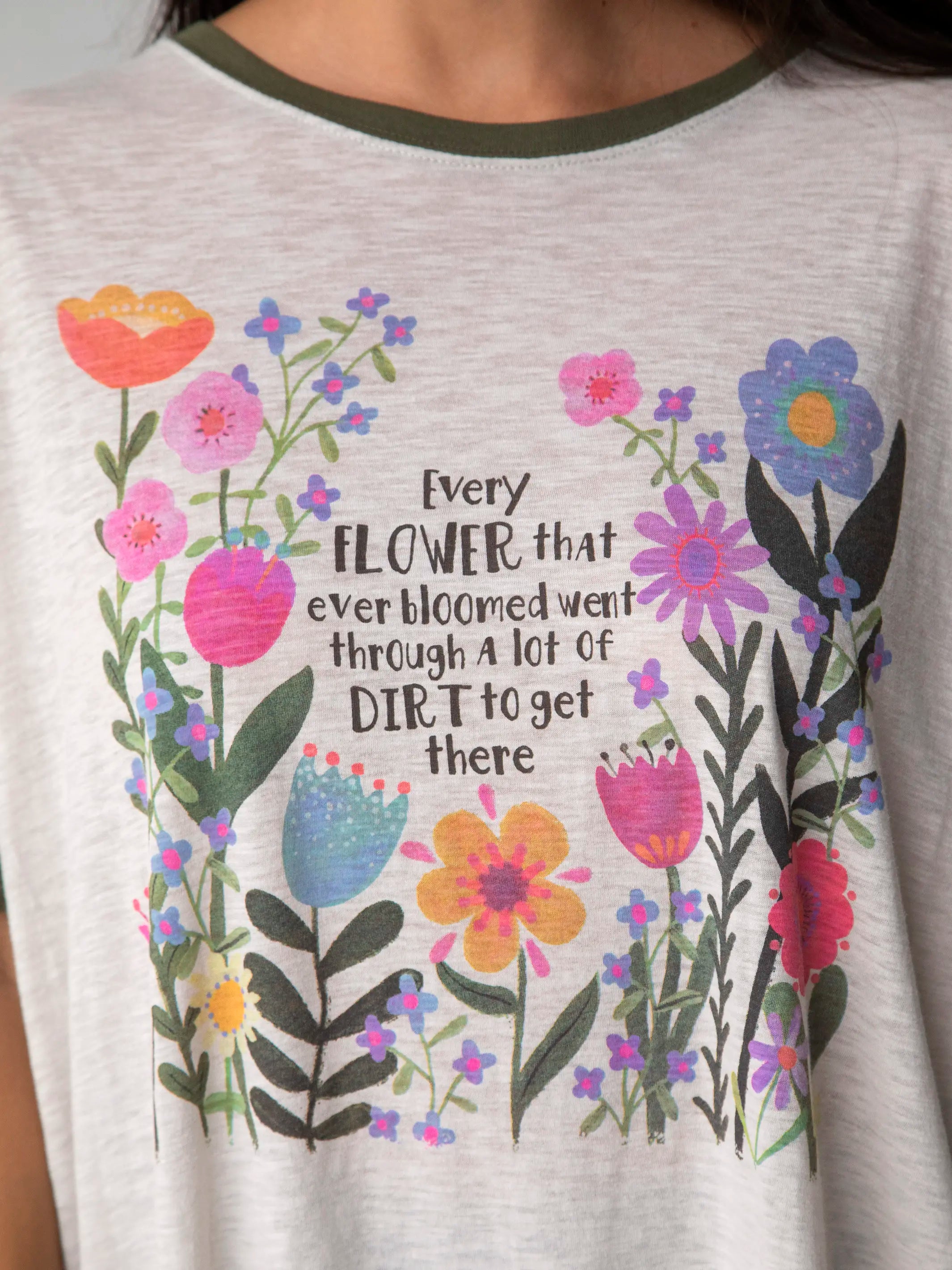 Button - Down Women's Shetland Wool Sweaters in Traditional PatternsRinger Oversized Tee Shirt - Every Flower