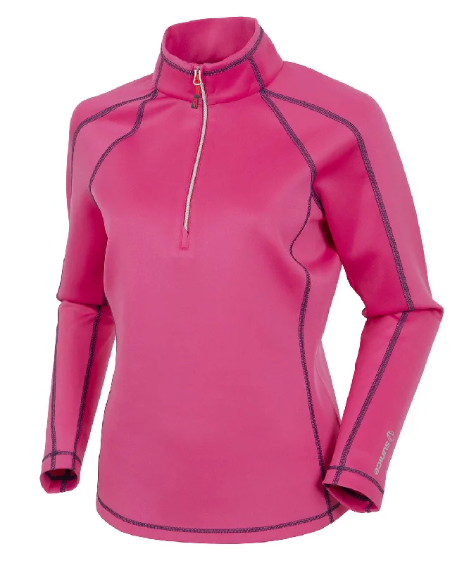 Puff Sleeve Women T Shirt for a Fashion - Forward LookWomen's Maddy Lightweight Stretch Thermal Half-Zip Pullover