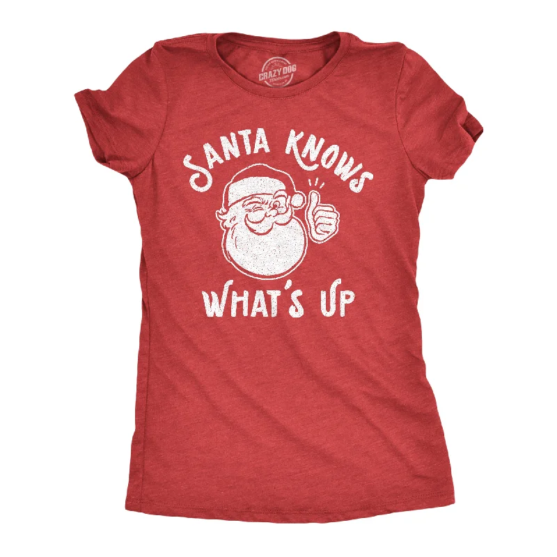 Sheer Women T Shirt for a Stylish and Alluring LookSanta Knows What's Up Women's T Shirt