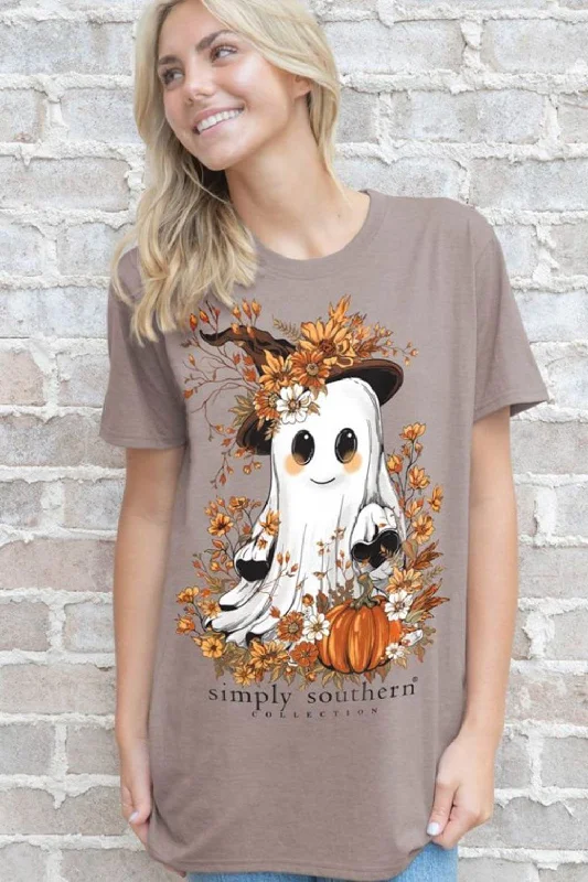 Simply Southern Fall Ghost T-Shirt for Women in Desert Heather | SS-GHOST-DESERTHTHR