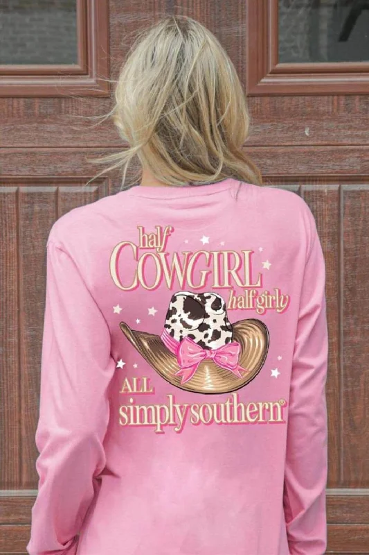 Simply Southern Long Sleeve Half Cowgirl Half Girly for Women in Candy | LS-GIRLY-CANDY