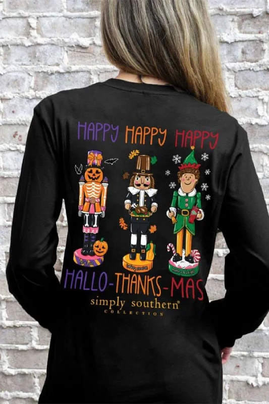 Simply Southern Long Sleeve Happy Everything T-Shirt for Women in Black | LS-EVERYTHING-BLACK