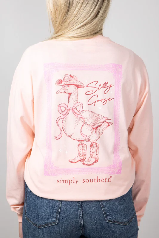 Simply Southern Long Sleeve Silly Goose T-Shirt for Women in Reef | LS-GOOSE-REEF