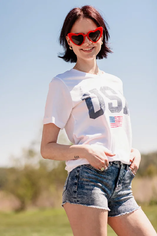 USA Graphic T-Shirt for Women in White | 10807X-TS-WHITE