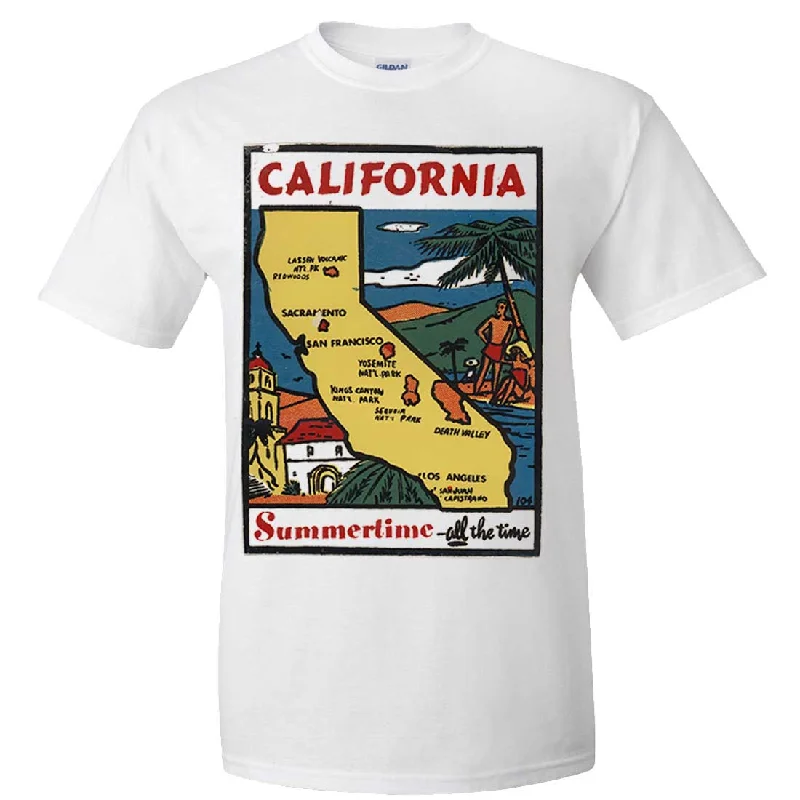 Graphic Print Women T Shirt for a Trendy StatementVintage State Sticker California Asst Colors T-shirt/tee