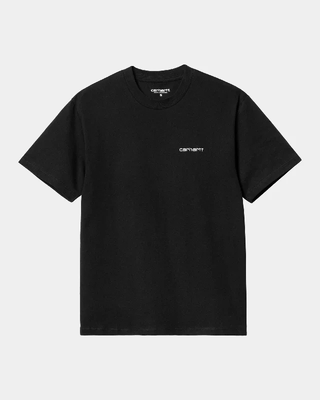 V - Neck Women T Shirt to Enhance the NecklineWomen's Script Embroidery T-Shirt | Black