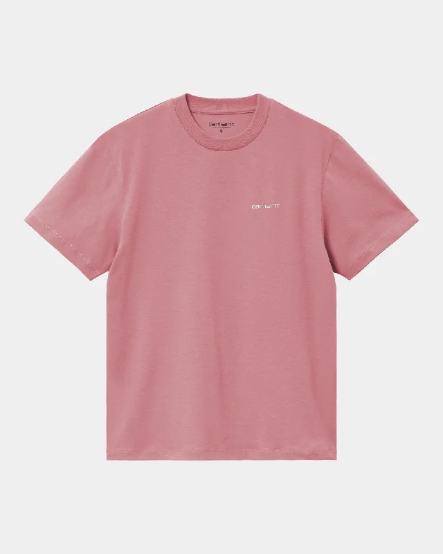 Women’s Script Embroidery T-Shirt | Dusty Rose / Moonbeam