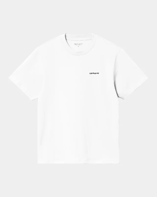 Long Sleeve Women T Shirt for Cooler WeatherWomen's Script Embroidery T-Shirt | White
