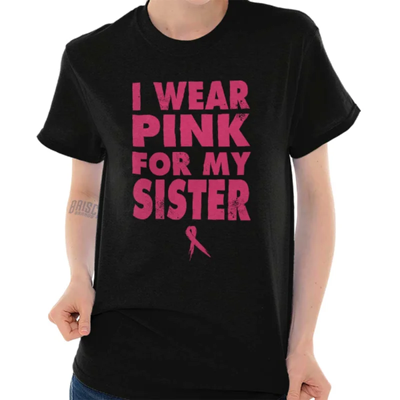 Puff Sleeve Women T Shirt for a Fashion - Forward LookWear Pink For My Sister T Shirt