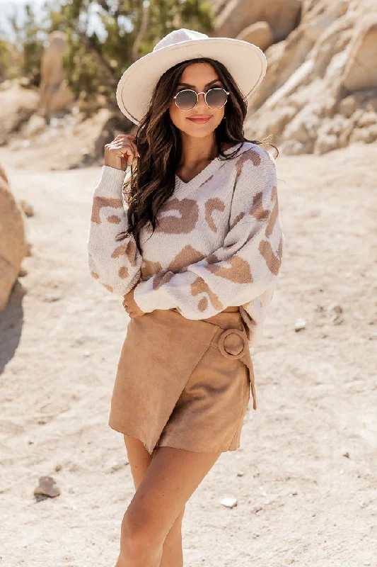 Short Sleeve Women's Cotton Blend Sweaters in Pastel ColorsWild Expectations Taupe And Ivory Leopard Print Sweater FINAL SALE Short Sleeve Women's Cotton Blend Sweaters in Pastel ColorsWild Expectations Taupe And Ivory Leopard Print Sweater FINAL SALE