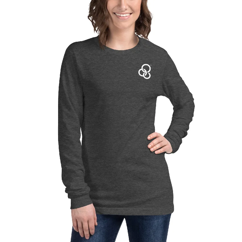 Embroidered Women T Shirt with Intricate DetailsGive Life Script Back Long Sleeve Tee
