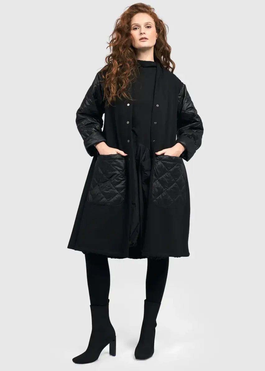 Plus Size Women's Double - Breasted Wool Blazers for Winter Office WearAlembika - Urban Nightwalk Overcoat Plus Size Women's Double - Breasted Wool Blazers for Winter Office WearAlembika - Urban Nightwalk Overcoat