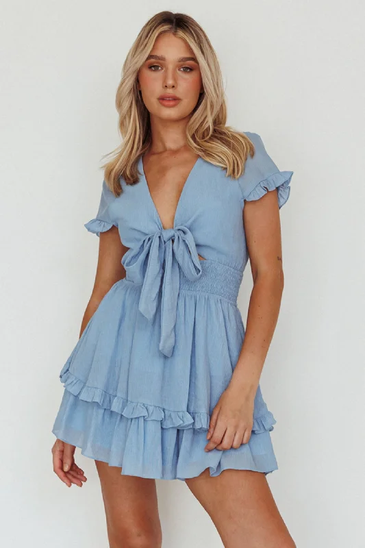 Little Black Women Dress with Sequins for a Glamorous Night OutAnthea Bow-Tie Short Sleeve Frill Dress Cerulean Little Black Women Dress with Sequins for a Glamorous Night OutAnthea Bow-Tie Short Sleeve Frill Dress Cerulean
