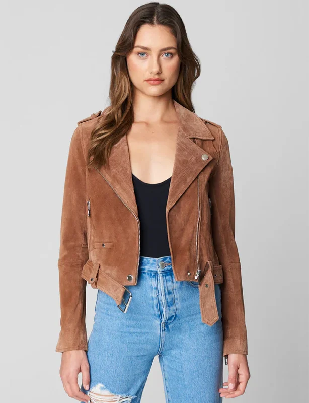 Oversized Women's Checkered Blazers in Black and White for a Trendy StyleSuede Moto Jacket, Coffee Bean Oversized Women's Checkered Blazers in Black and White for a Trendy StyleSuede Moto Jacket, Coffee Bean