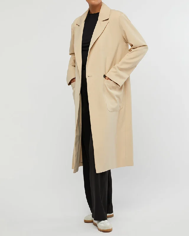 Double - Breasted Women's Leather Blazers in Taupe for an Edgy LookBlazer Jacket