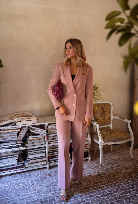 Double - Breasted Women's Polyester Blazers in Bright Colors for a Fun StyleBlazer Maon - vieux rose Double - Breasted Women's Polyester Blazers in Bright Colors for a Fun StyleBlazer Maon - vieux rose