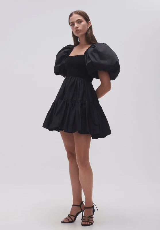 Off - the - Shoulder Women Dress for a Romantic and Feminine LookCasa Puff Sleeve Mini Dress - Black Off - the - Shoulder Women Dress for a Romantic and Feminine LookCasa Puff Sleeve Mini Dress - Black