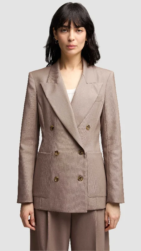 Plus Size Women's Faux Fur - Trimmed Blazers in Black for a Luxurious LookChelsea Blazer in Seasonless Wool | Taupe Plus Size Women's Faux Fur - Trimmed Blazers in Black for a Luxurious LookChelsea Blazer in Seasonless Wool | Taupe