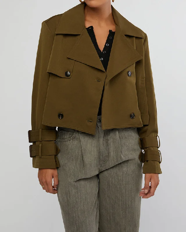 Women's Peplum Blazers in Emerald Green for a Stylish Work AttireCropped Trench Coat Women's Peplum Blazers in Emerald Green for a Stylish Work AttireCropped Trench Coat