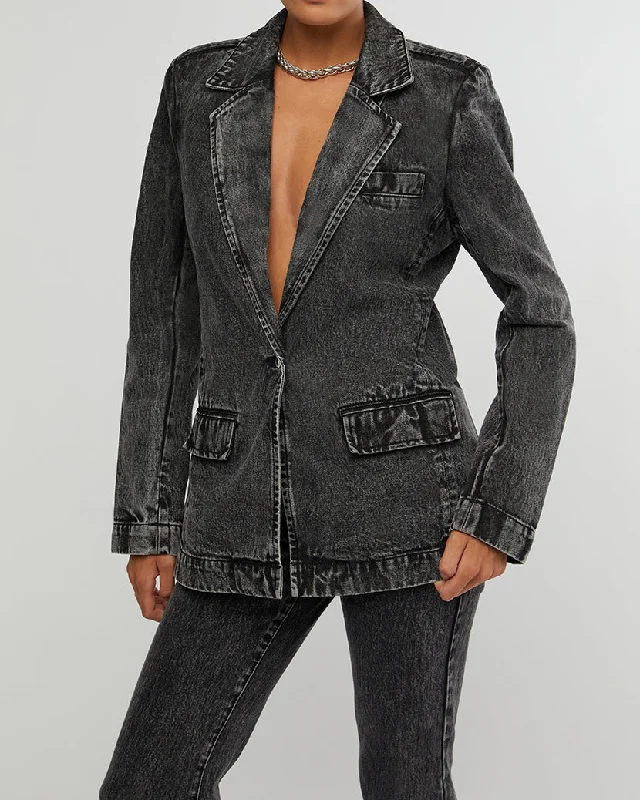 Double - Breasted Women's Polyester Blazers in Bright Colors for a Fun StyleDenim Blazer Double - Breasted Women's Polyester Blazers in Bright Colors for a Fun StyleDenim Blazer