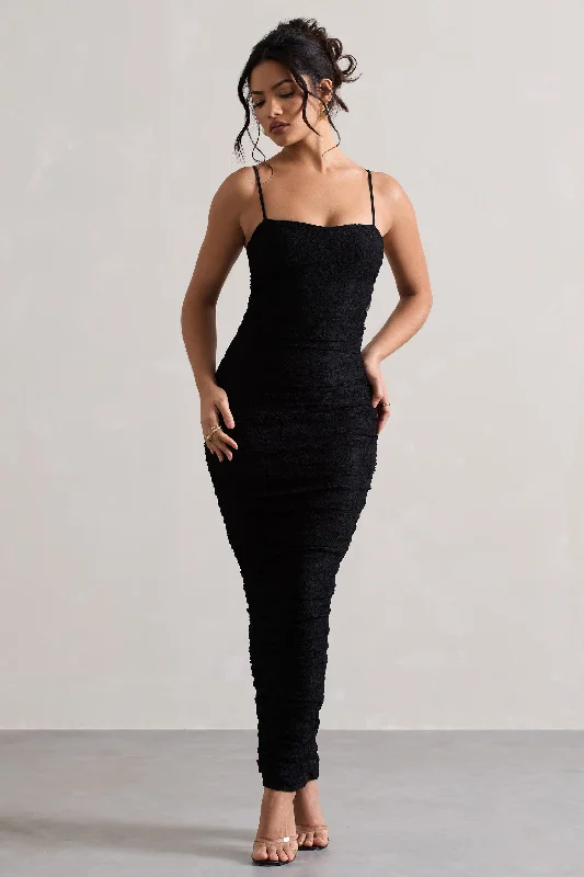 Long - Sleeve Women Dress in Velvet for a Luxurious Winter LookEllis | Black Lace Strappy Bodycon Maxi Dress Long - Sleeve Women Dress in Velvet for a Luxurious Winter LookEllis | Black Lace Strappy Bodycon Maxi Dress