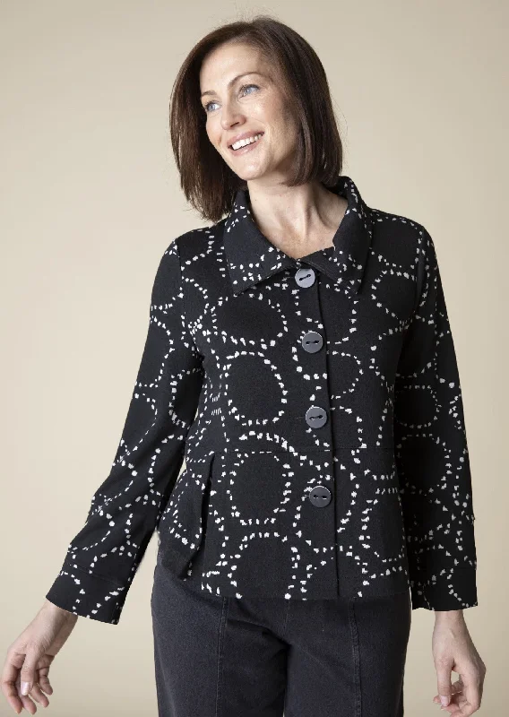 Plus Size Women's Sequin - Embellished Blazers in Silver for a Glamorous PartyHabitat - Printed Retro Jacket Plus Size Women's Sequin - Embellished Blazers in Silver for a Glamorous PartyHabitat - Printed Retro Jacket