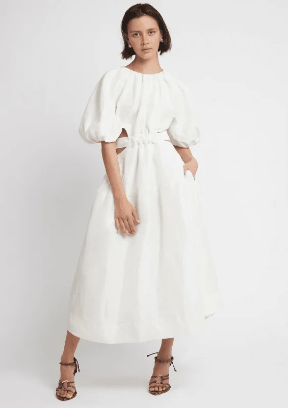 Wrap - Style Women Dress with Adjustable Fit for All Body TypesMimosa Cut Out Midi Dress - Ivory Wrap - Style Women Dress with Adjustable Fit for All Body TypesMimosa Cut Out Midi Dress - Ivory