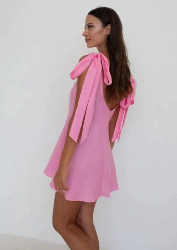 Off - the - Shoulder Women Dress for a Romantic and Feminine LookMini Wilmer - Pink
