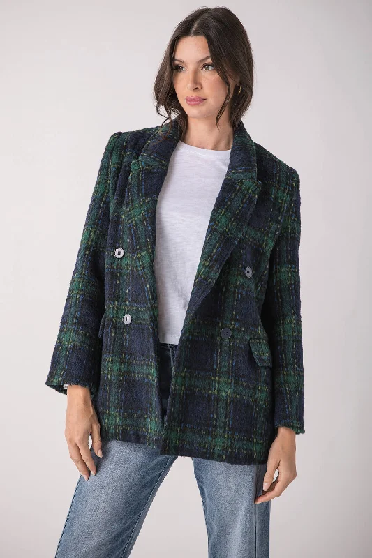 Molly Bracken Plaid Oversized Blazer Jacket