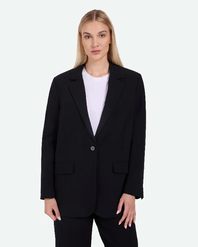 Women's Longline Linen Blazers in Pastel Colors for Summer EventsNovi blazer 3021 - Black Women's Longline Linen Blazers in Pastel Colors for Summer EventsNovi blazer 3021 - Black