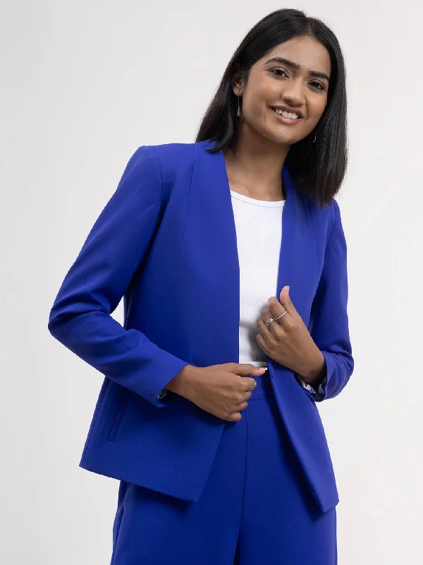 Open Front Blazer - Royal Blue