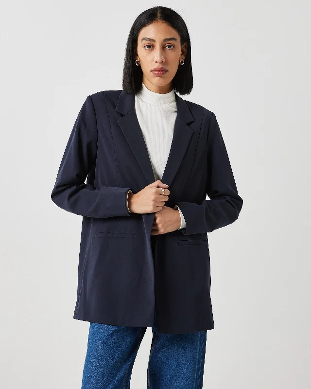 Oversized Women's Checkered Blazers in Black and White for a Trendy StyleTara 2.0 e54 Blazer - Navy Blazer Oversized Women's Checkered Blazers in Black and White for a Trendy StyleTara 2.0 e54 Blazer - Navy Blazer
