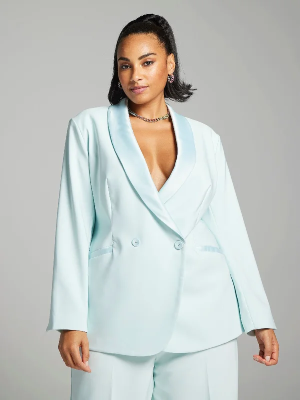 Women's Slim - Fit Blazers in Charcoal Gray for a Professional AppearanceTeagan Satin Trim Single-Breasted Blazer Women's Slim - Fit Blazers in Charcoal Gray for a Professional AppearanceTeagan Satin Trim Single-Breasted Blazer