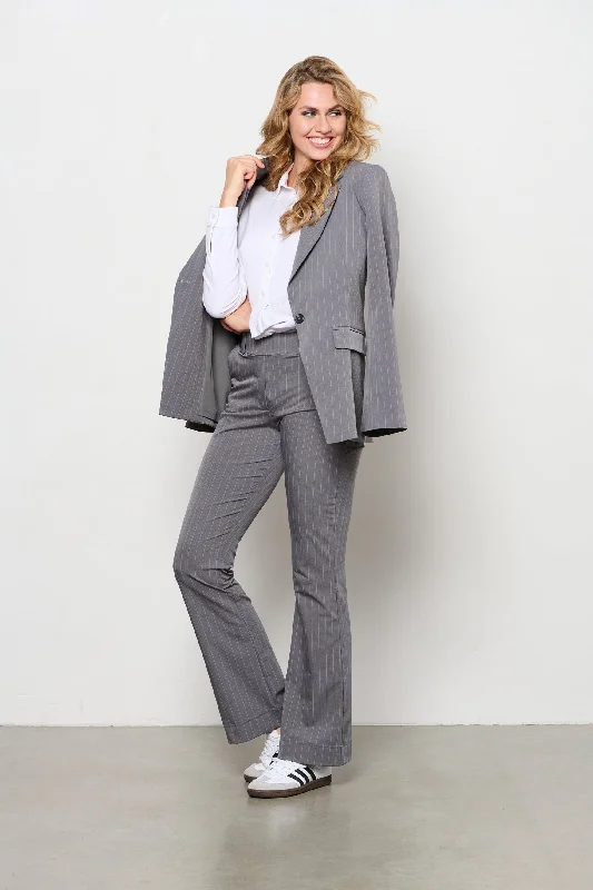 Travel blazer pepita stripe grey bz163