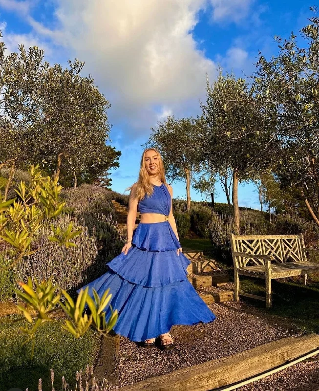 Sheath Women Dress with a Tailored Fit for a Professional LookWave Cut Out Dress - Blue Sheath Women Dress with a Tailored Fit for a Professional LookWave Cut Out Dress - Blue