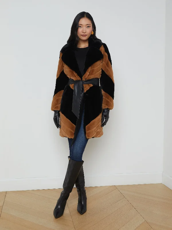 Women's Slim - Fit Blazers in Charcoal Gray for a Professional AppearanceZoya Belted Faux Fur Coat Black/Biscotti Women's Slim - Fit Blazers in Charcoal Gray for a Professional AppearanceZoya Belted Faux Fur Coat Black/Biscotti