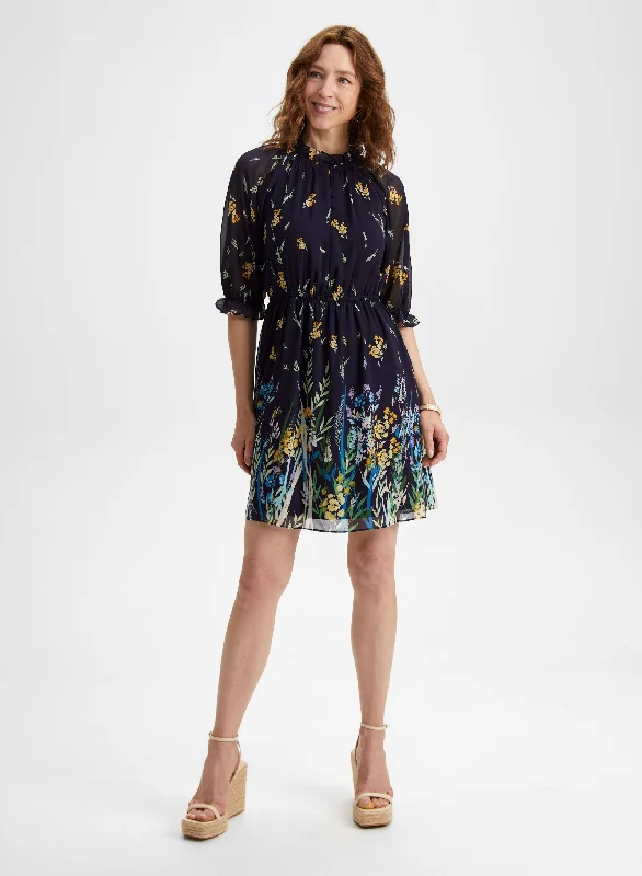 3/4 Sleeve Floral Dress