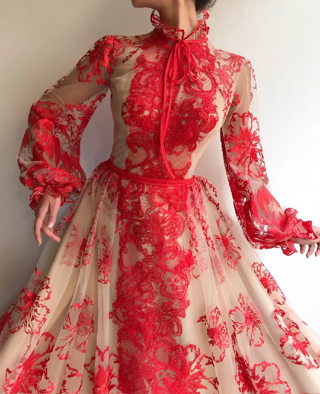 Alizarin Lace Gown