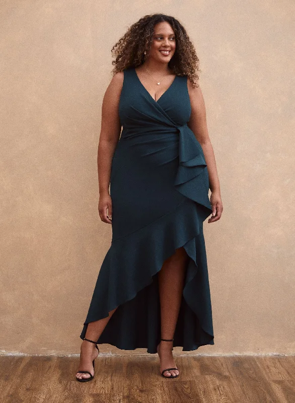 Pleated Women Dress with a Timeless and Elegant TextureAsymmetrical Flounce Dress