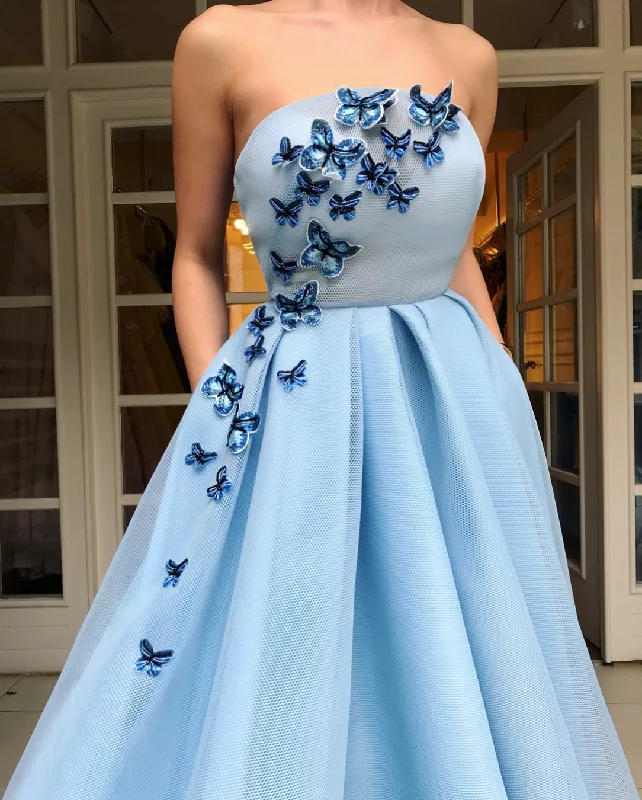 Halter Neck Women Dress to Show Off the Shoulders and NecklineButterflies Sprout Gown Halter Neck Women Dress to Show Off the Shoulders and NecklineButterflies Sprout Gown