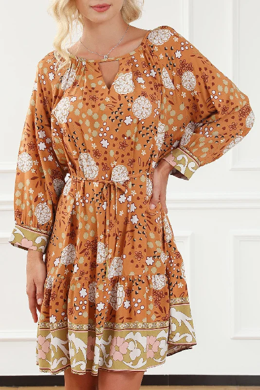 Off - the - Shoulder Women Dress for a Romantic and Feminine LookBoho Floral 3/4 Sleeve Dress Off - the - Shoulder Women Dress for a Romantic and Feminine LookBoho Floral 3/4 Sleeve Dress