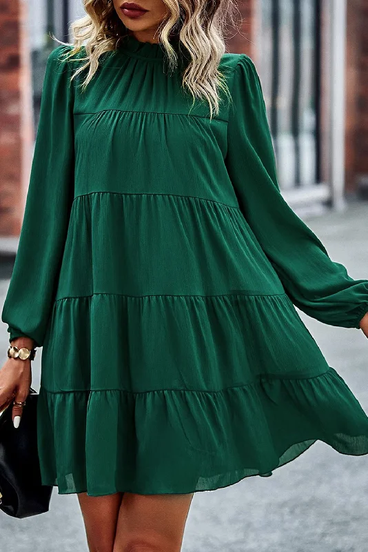 Empire Waist Women Dress to Accentuate the Bust and Conceal the WaistRuffle Tiered Puff Sleeve Dress Empire Waist Women Dress to Accentuate the Bust and Conceal the WaistRuffle Tiered Puff Sleeve Dress