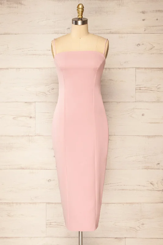 Kavala Pink | Fitted Midi Dress