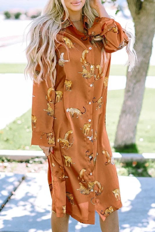 Ball Gown Women Dress with a Full Skirt for a Princess - like LookCheetah Buttoned Midi Shirt Dress Ball Gown Women Dress with a Full Skirt for a Princess - like LookCheetah Buttoned Midi Shirt Dress