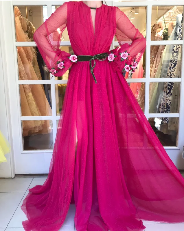Wrap - Style Women Dress with Adjustable Fit for All Body TypesPictorial Carmine Gown Wrap - Style Women Dress with Adjustable Fit for All Body TypesPictorial Carmine Gown
