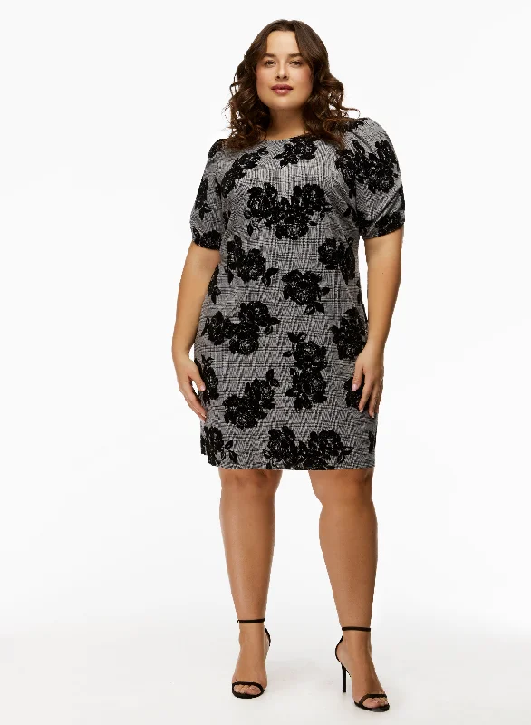 Puff Sleeve Floral Print Dress