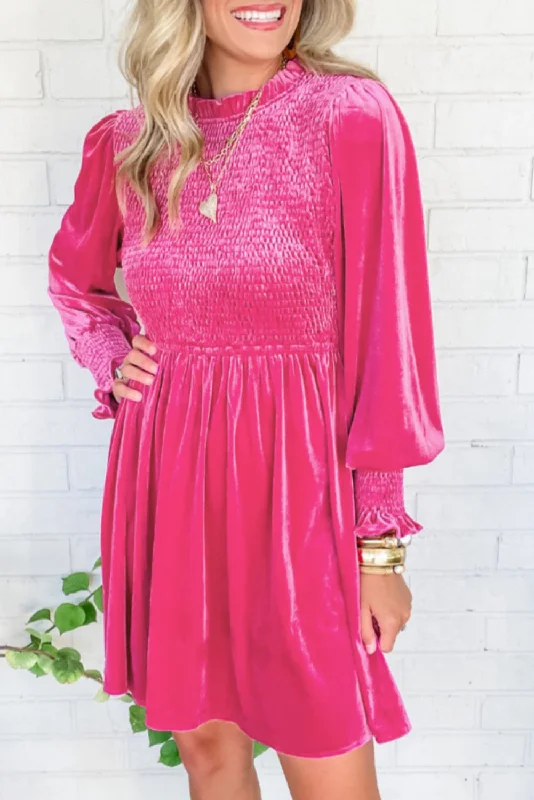 Ball Gown Women Dress with a Full Skirt for a Princess - like LookVelvet Smocked Puff Sleeve Dress