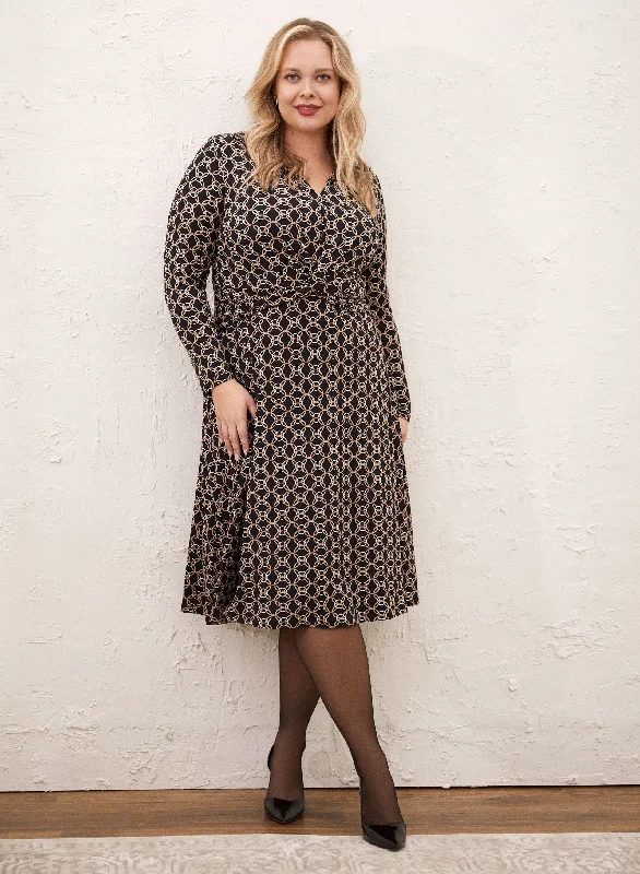 Wrap - Style Women Dress with Adjustable Fit for All Body TypesShirt Collar Dress