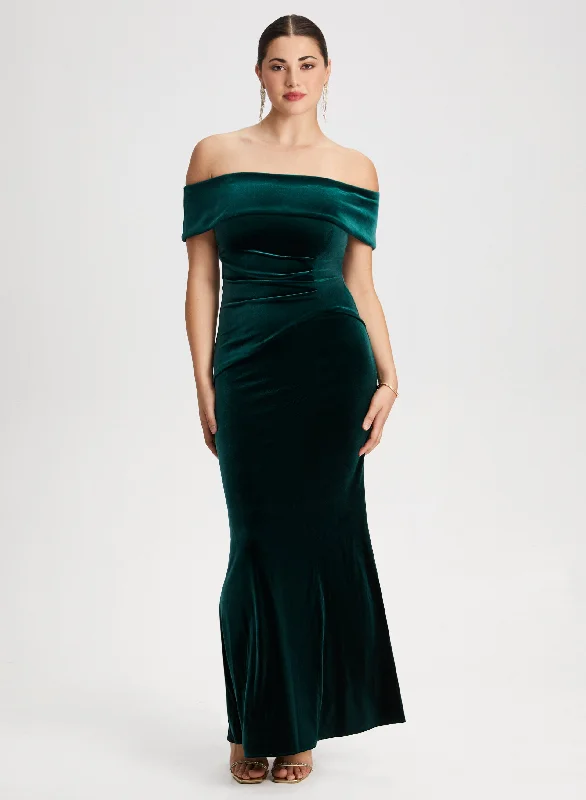 Sleeveless Women Dress in Bright Colors for Summer PartiesVelvet Mermaid Dress