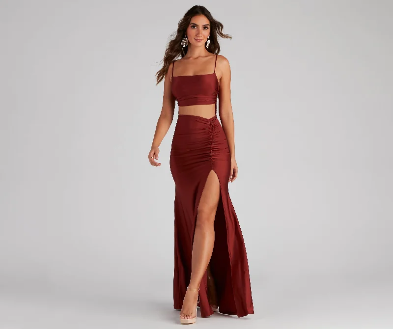 Christa Formal Cutout Satin Dress